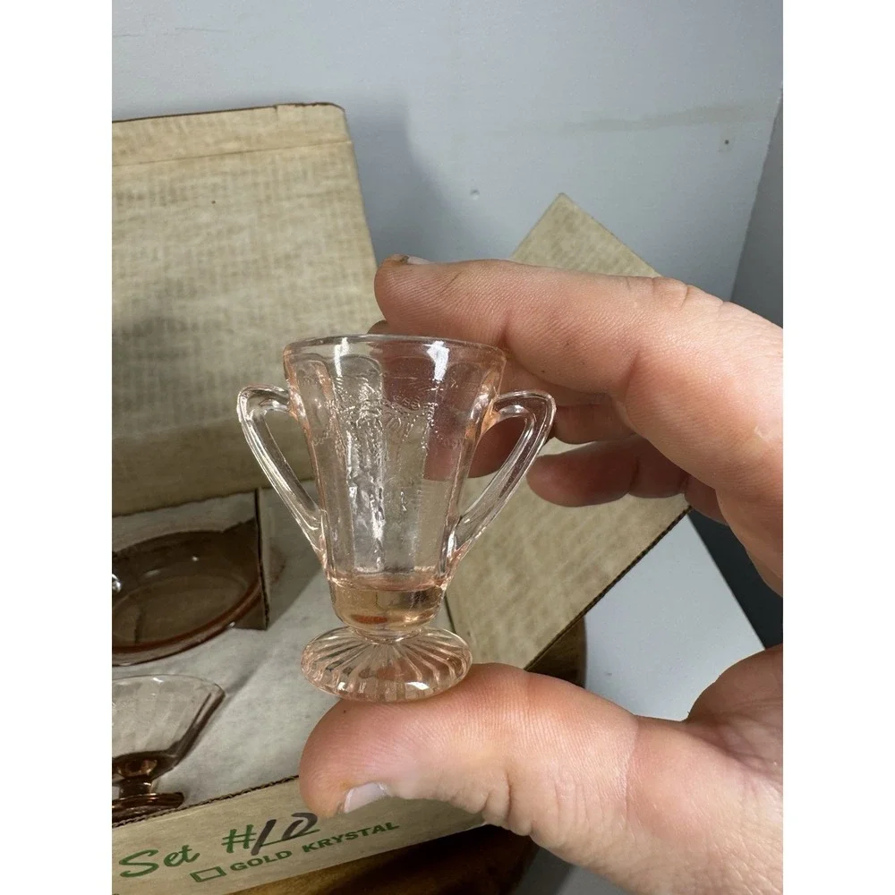 VTG Mosser‎ Glass Miniatures depression, Jennifer #10 - Pink Ballerina Set